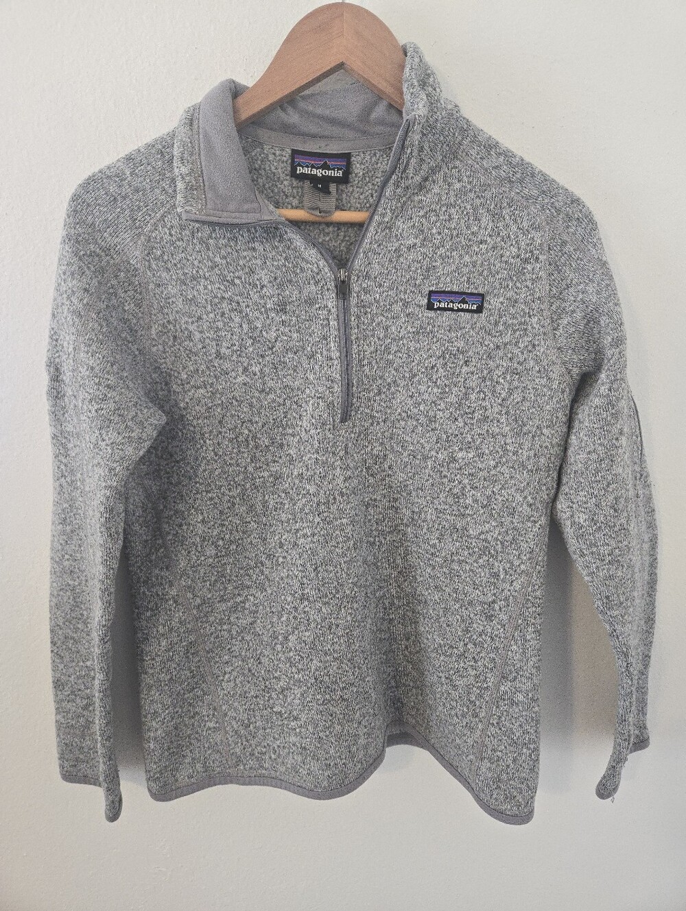 Patagonia Fleece Pullover Sweatshirt Women Medium Heathered Gray